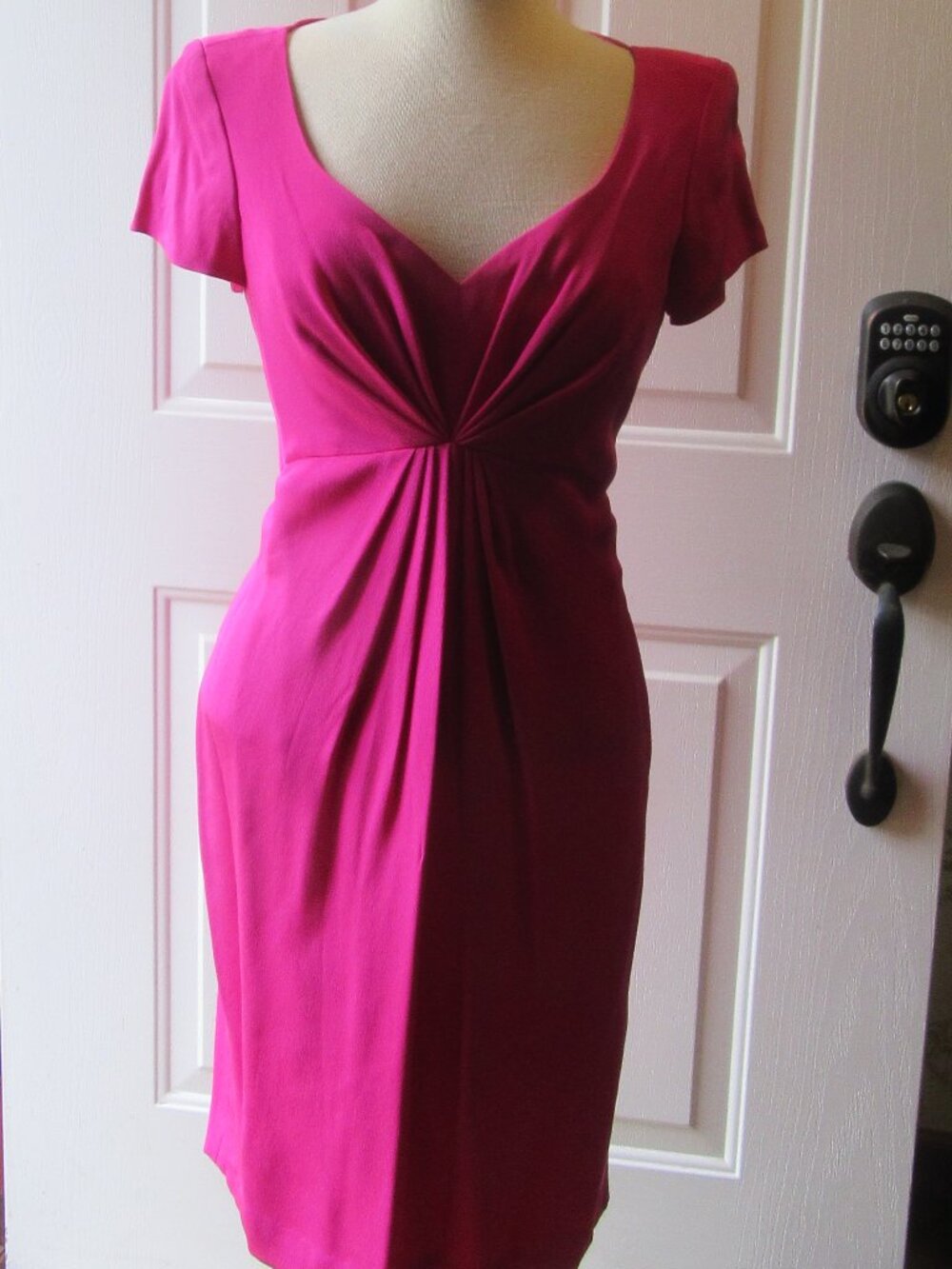 Boutique Vtg 90s Gillian 100% silk pink short sleeve dress sz 6-8 Never worn